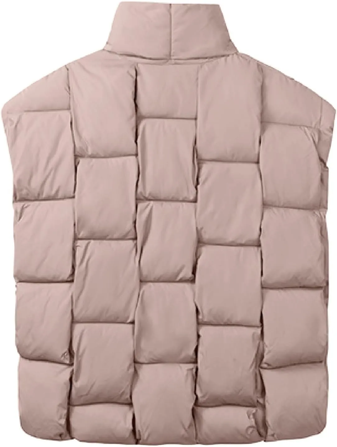 Womens Puffer Vest Oversized Down Jacket Stand Collar Lightweight Warm Winter Coat Sleeveless Zip Up Bubble Outwear
