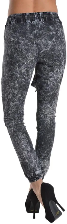 Women's Ripped Knee Skinny Fit Denim Bottoms