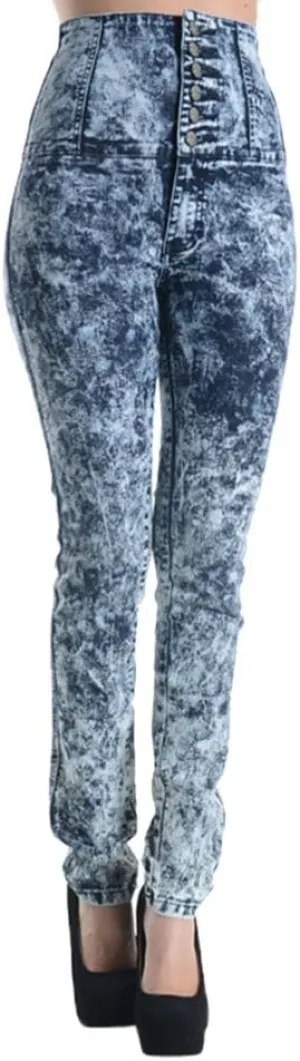 Women's Ripped Knee Skinny Fit Denim Bottoms