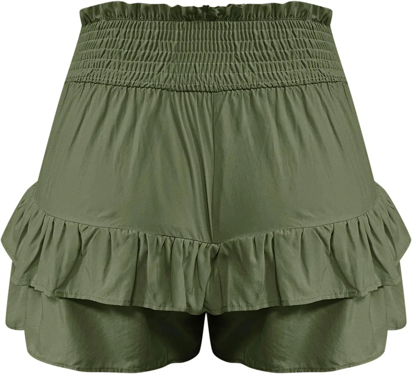Women's Ruffle Flowy Mini Skirts High Waisted Cute Short Skirts Casual Layered Pleated Skirts Weekend Dating Outfit