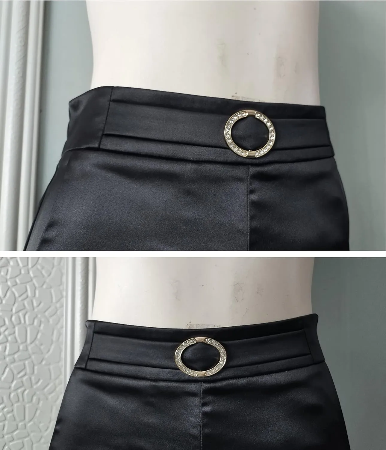 Women's Satin Pants Dress Casual Party Wedding Night Pull on High Waist Pants