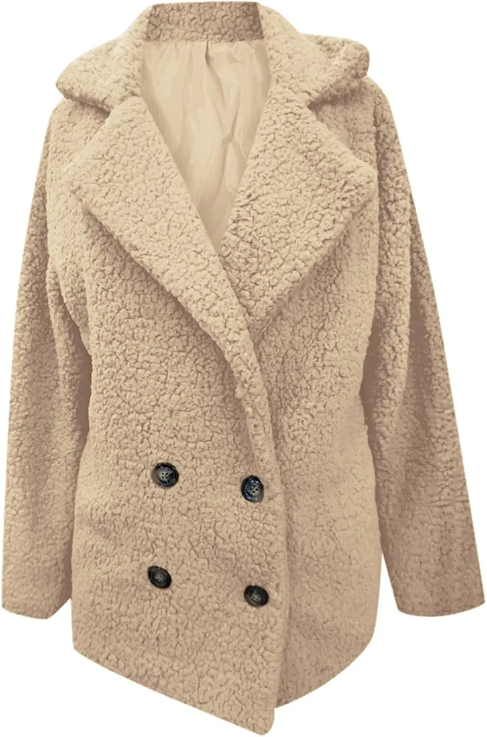 Women's Solid Color Winter Buttoned Jacket With Pockets Casual Style plus Size Transparent Coat