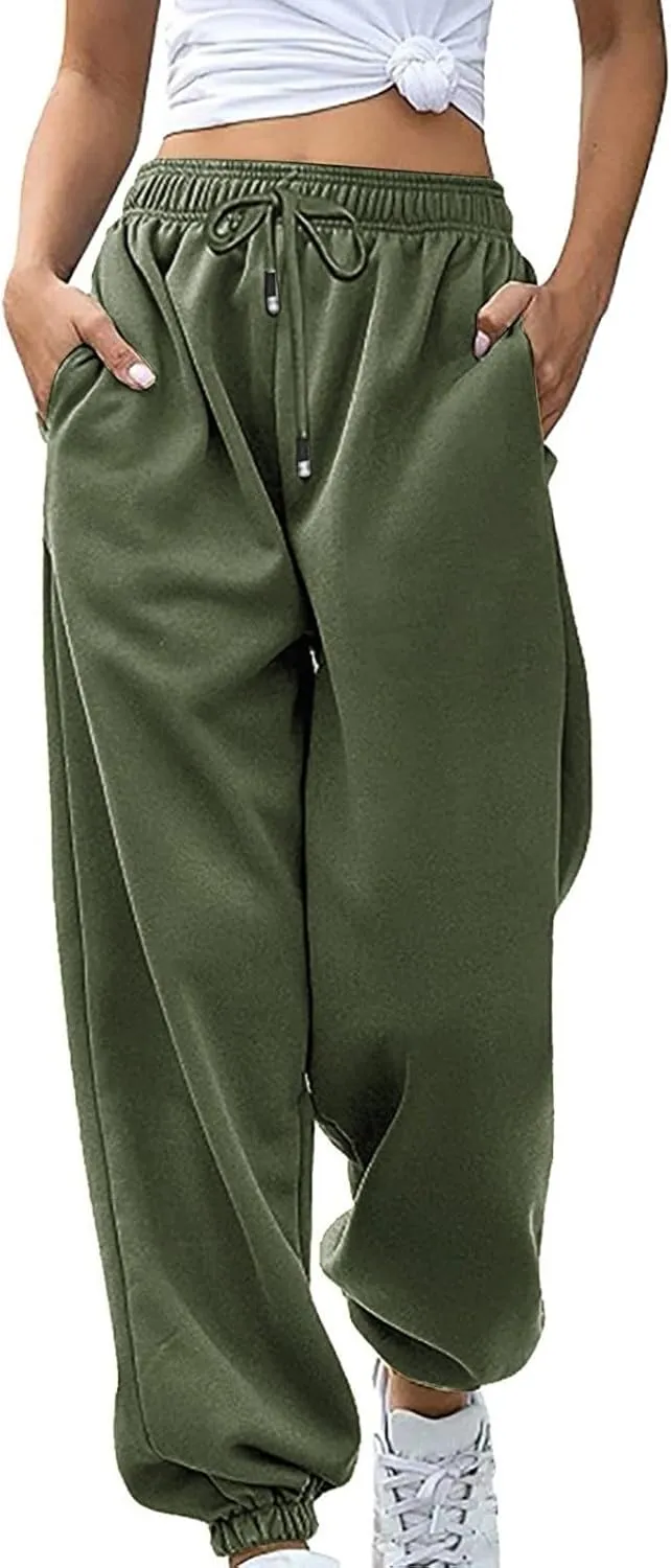 Womens Sweatpants 2024 High Waisted Baggy Sweatpants Joggers Sports Workout Jogger Pants with Pocket Teen Trousers