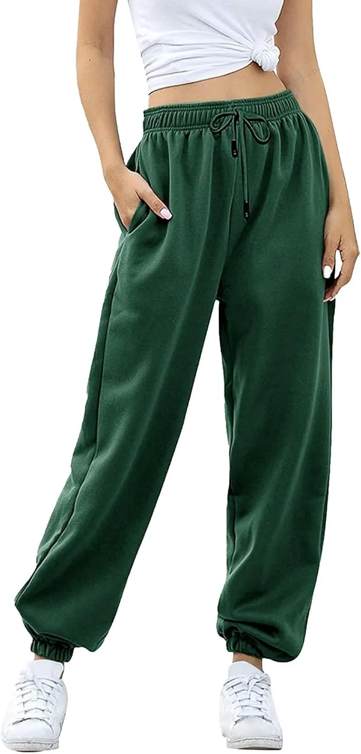 Womens Sweatpants 2024 High Waisted Baggy Sweatpants Joggers Sports Workout Jogger Pants with Pocket Teen Trousers