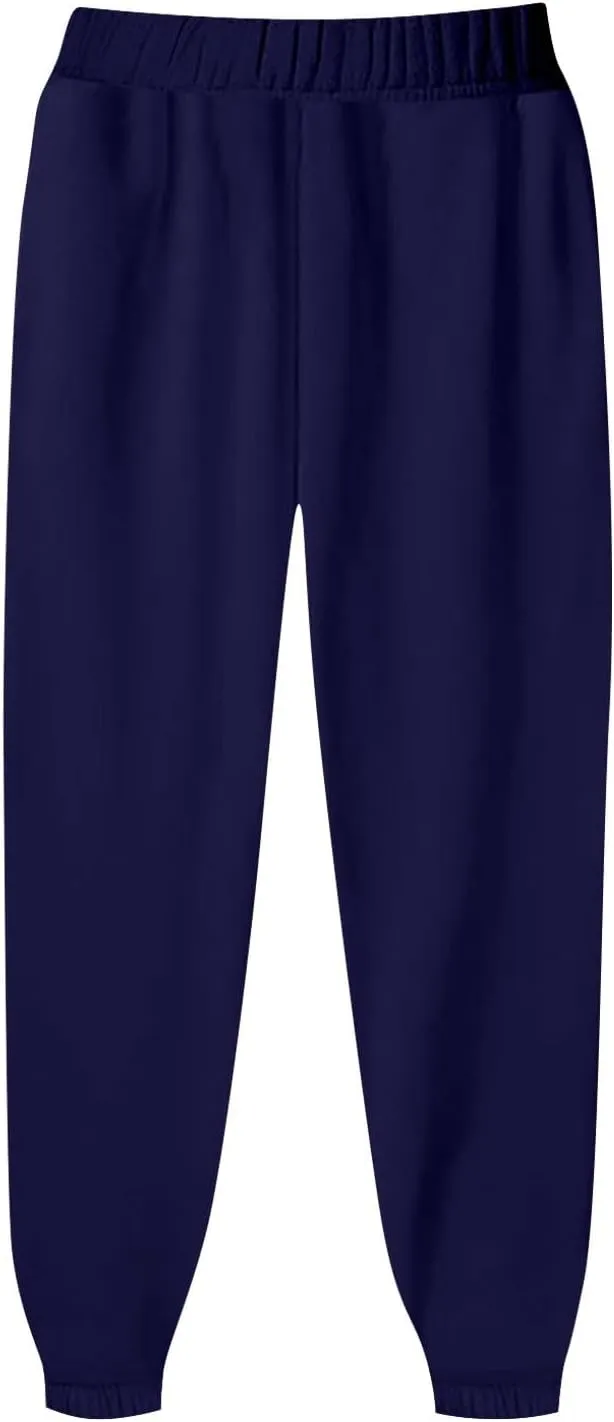 Womens Sweatpants Hiking Bottoms Joggers Lounge Drawstring Straight Leg High Waisted Basics Pants Trousers