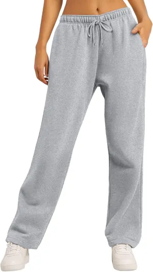 Womens Sweatpants Running Gym Casual Bottoms Sports Joggers Preppy High Waisted Drawstring Pants Trousers