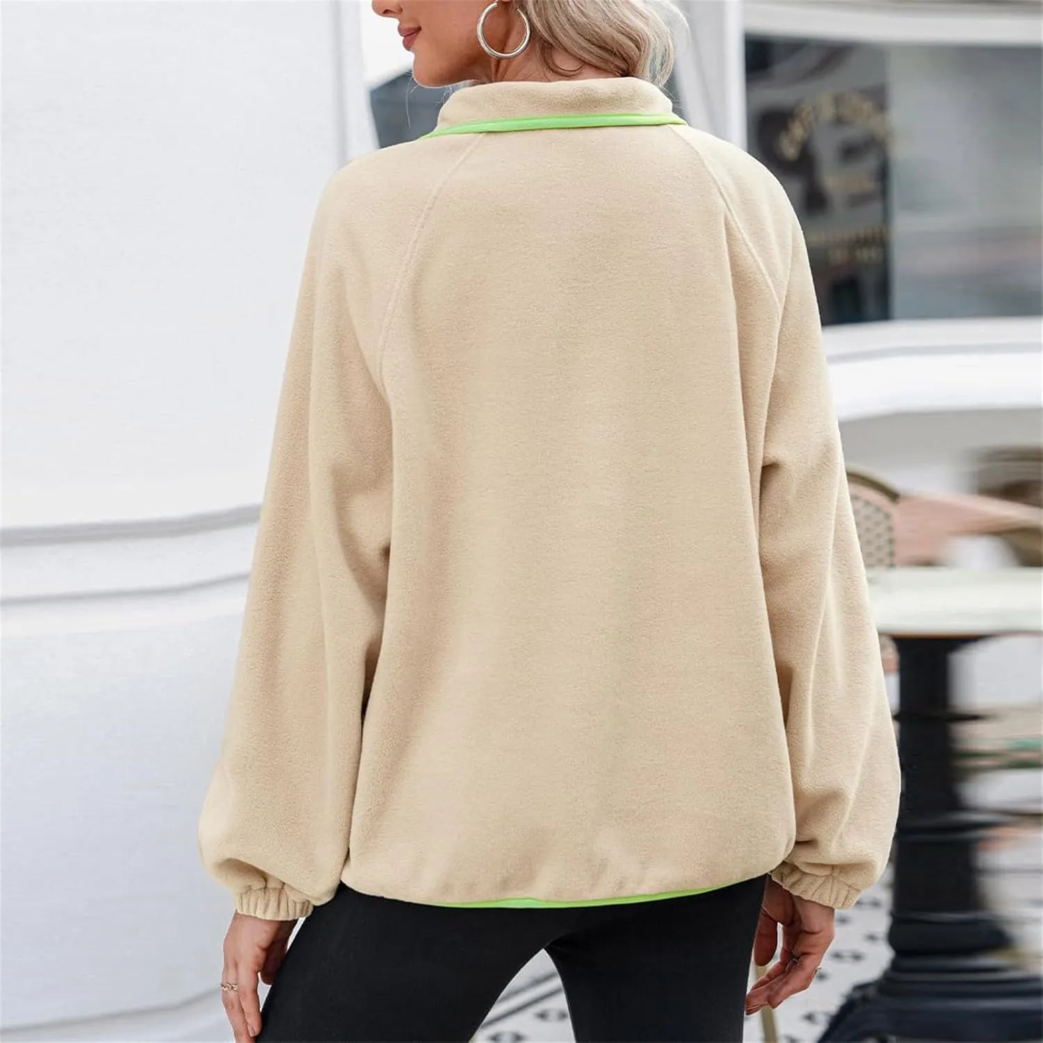 Womens Sweatshirts with Pockets Half Zip Cropped Pullover Fleece Quarter Zipper Hoodies Fall outfits Clothes Trendy