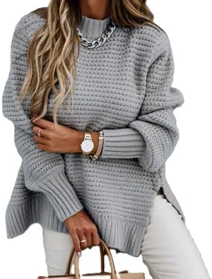 Womens Turtleneck Sweaters Oversized Batwing Long Sleeve Pullover Fall Winter Loose Chunky Knit Jumper Tops