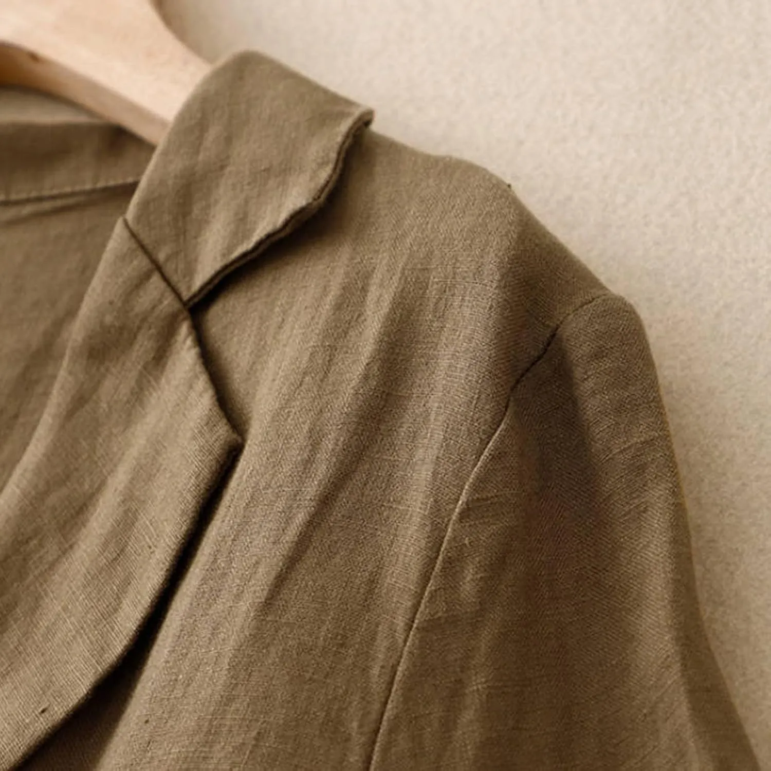 Womens Vintage Oversized Blazers Loose Cotton Linen Button Suit Jackets Breathy Lightweight Comfy Blazer Lapel Coats