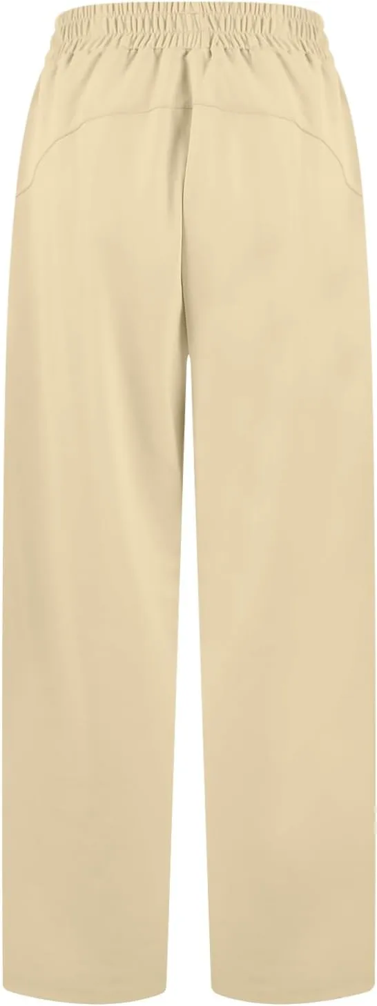 Womens Wide Leg Sweatpants Baggy Y2k High Waisted Lounge Pants Casual Loose Petite Pants Elastic Waist Sweat Pants