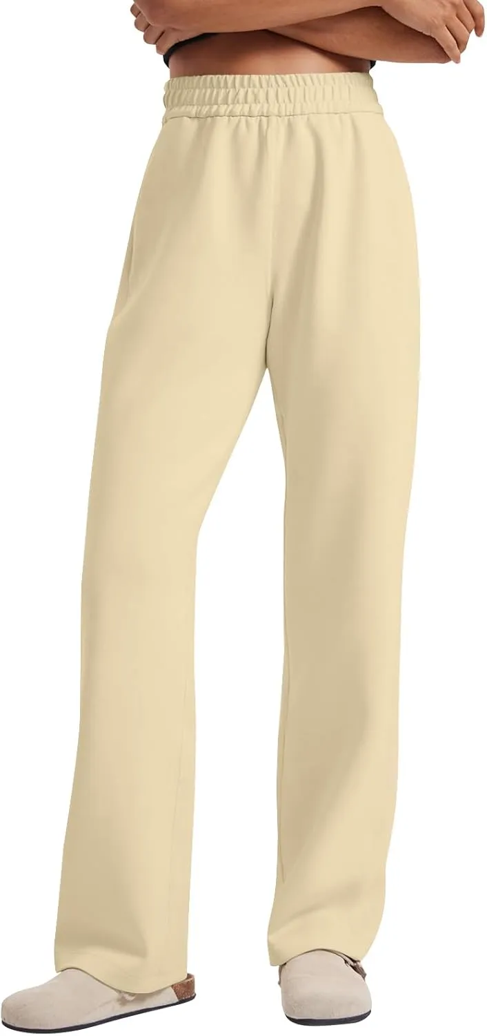 Womens Wide Leg Sweatpants Baggy Y2k High Waisted Lounge Pants Casual Loose Petite Pants Elastic Waist Sweat Pants