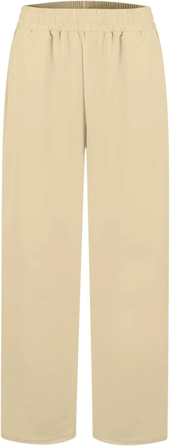Womens Wide Leg Sweatpants Baggy Y2k High Waisted Lounge Pants Casual Loose Petite Pants Elastic Waist Sweat Pants