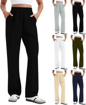 Womens Wide Leg Sweatpants Baggy Y2k High Waisted Lounge Pants Casual Loose Petite Pants Elastic Waist Sweat Pants