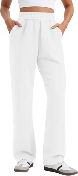 Womens Wide Leg Sweatpants Baggy Y2k High Waisted Lounge Pants Casual Loose Petite Pants Elastic Waist Sweat Pants