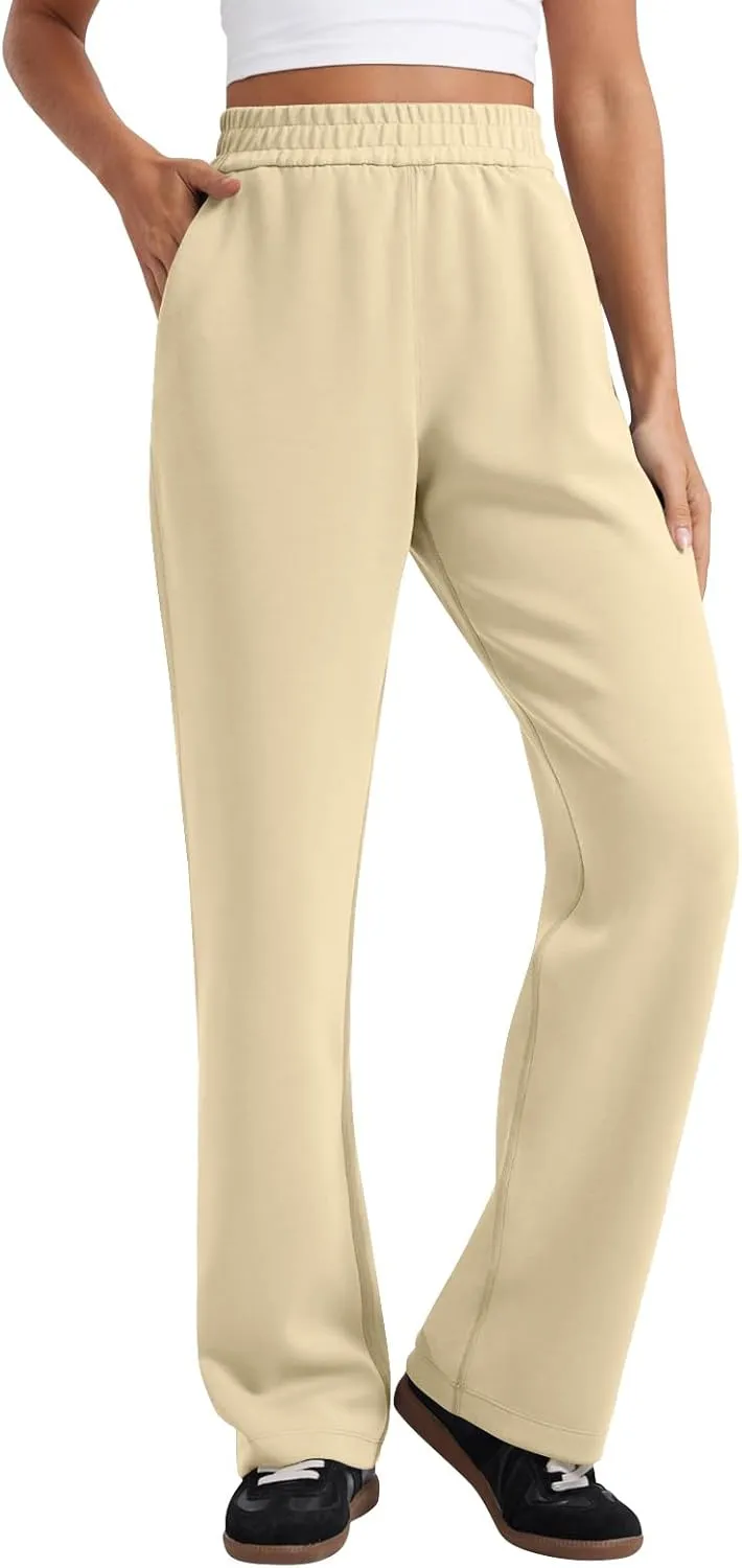 Womens Wide Leg Sweatpants Baggy Y2k High Waisted Lounge Pants Casual Loose Petite Pants Elastic Waist Sweat Pants
