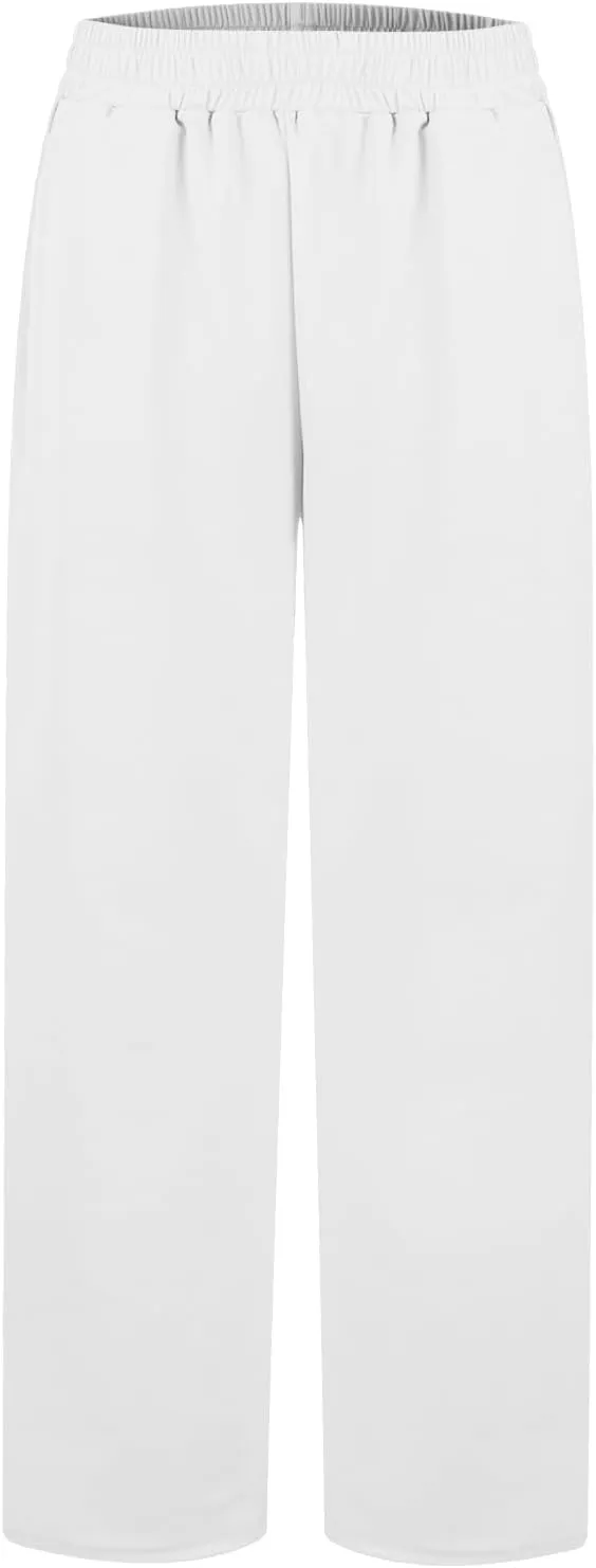 Womens Wide Leg Sweatpants Baggy Y2k High Waisted Lounge Pants Casual Loose Petite Pants Elastic Waist Sweat Pants