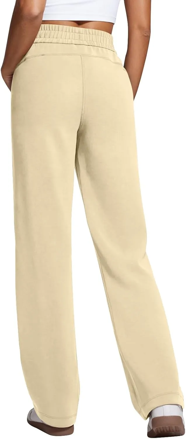 Womens Wide Leg Sweatpants Baggy Y2k High Waisted Lounge Pants Casual Loose Petite Pants Elastic Waist Sweat Pants