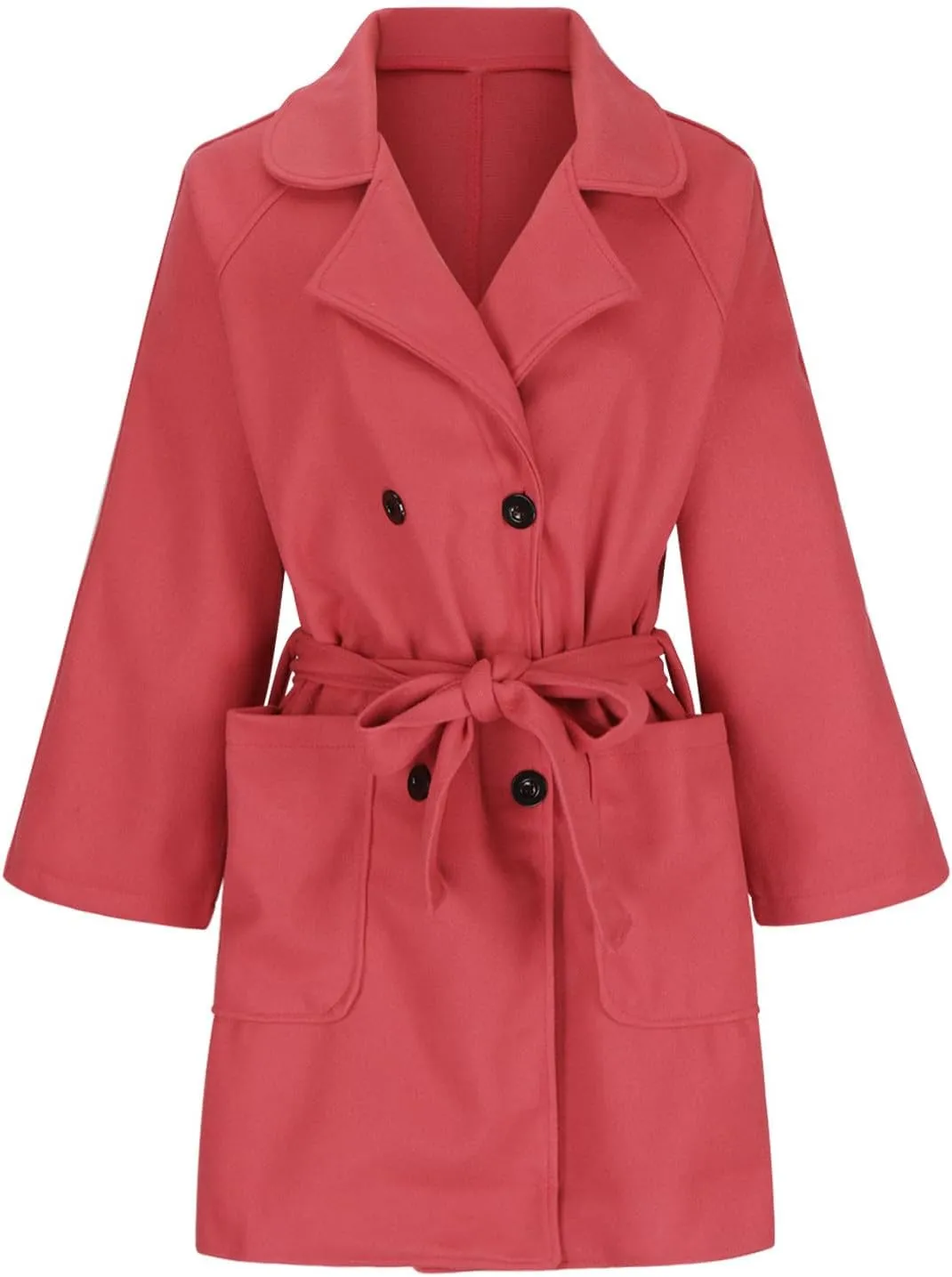 Womens Winter Coats Single Breast Wool Blend Coats Overcoat Casual Long Sleeve Business Trench Coats Work Office Jacket