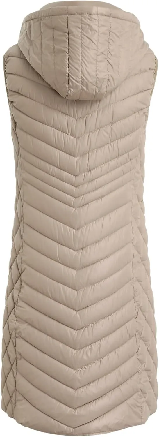 Womens Winter Warm Vest Long Puffer Jacket Gilet Casual Sleeveless Zip Up Down Coat Tank 2024 Trendy Outdoor Outwear