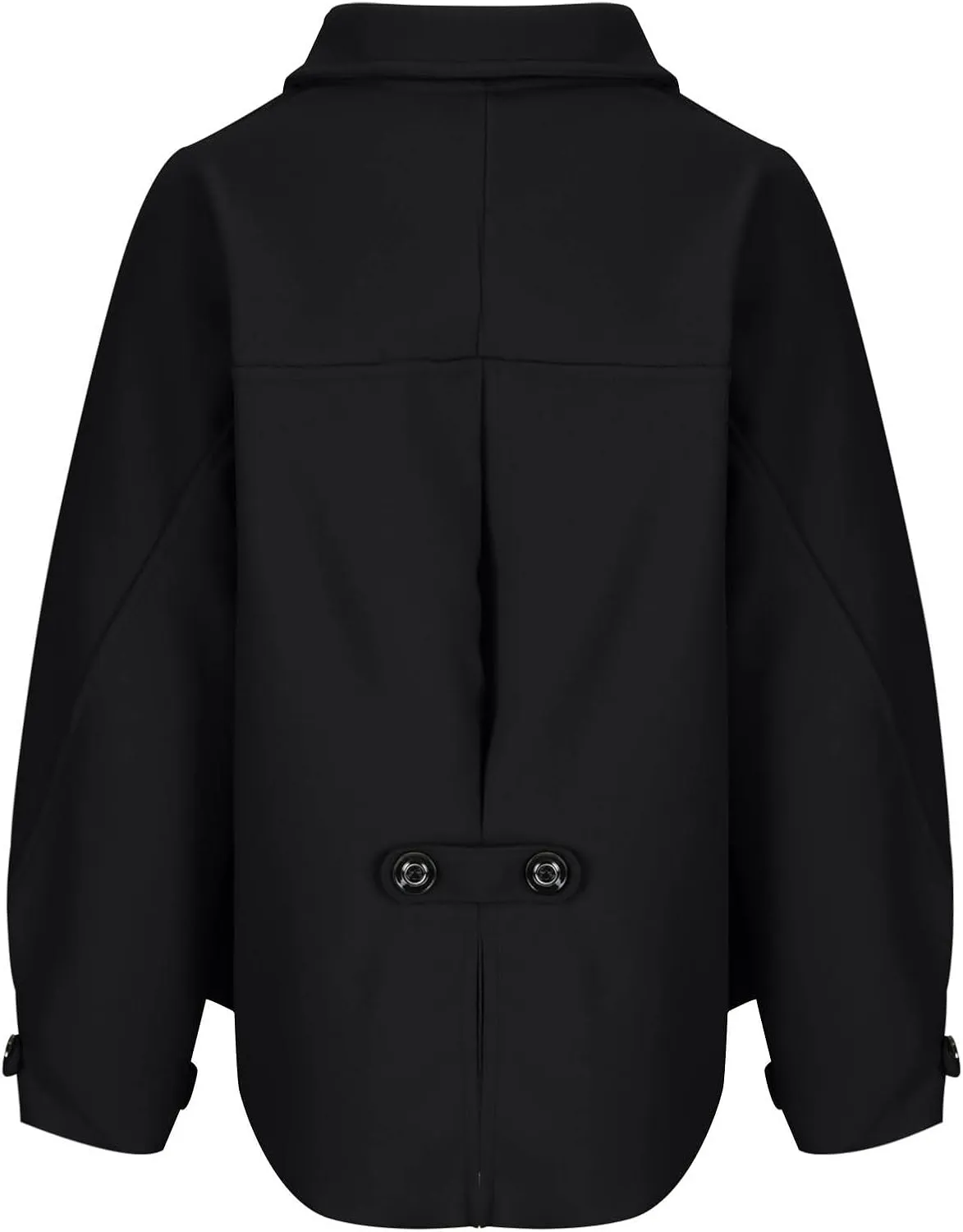 Women's Wool Coats Lapel Cropped Pea Coats Button Up Casual Jackets Trendy Winter Coats Peacoat Fall Outwear Overcoat