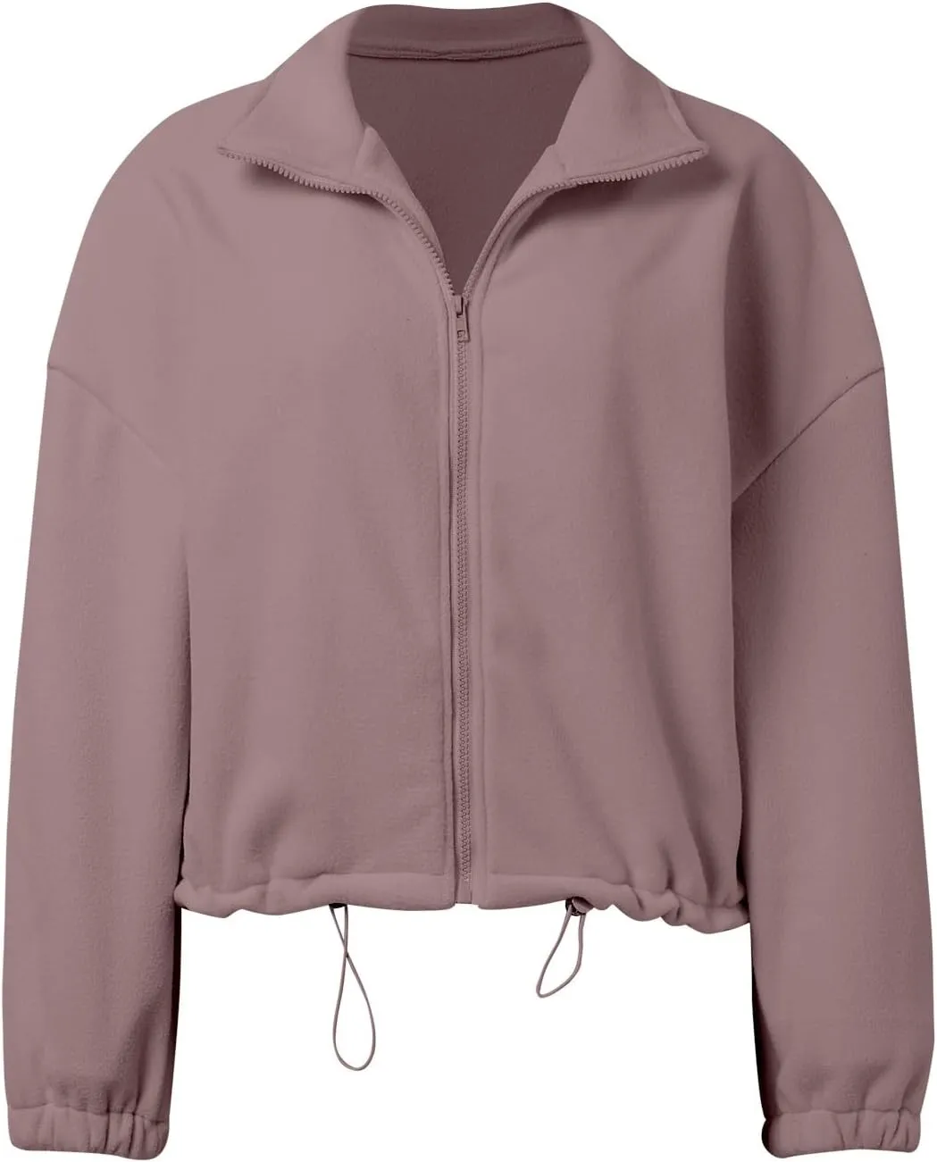 Womens Zip Up Hoodie Oversized Sweatshirt Fleece Cropped Jacket Trendy Fleece Jacket Travel Stretchy Jackets Utility