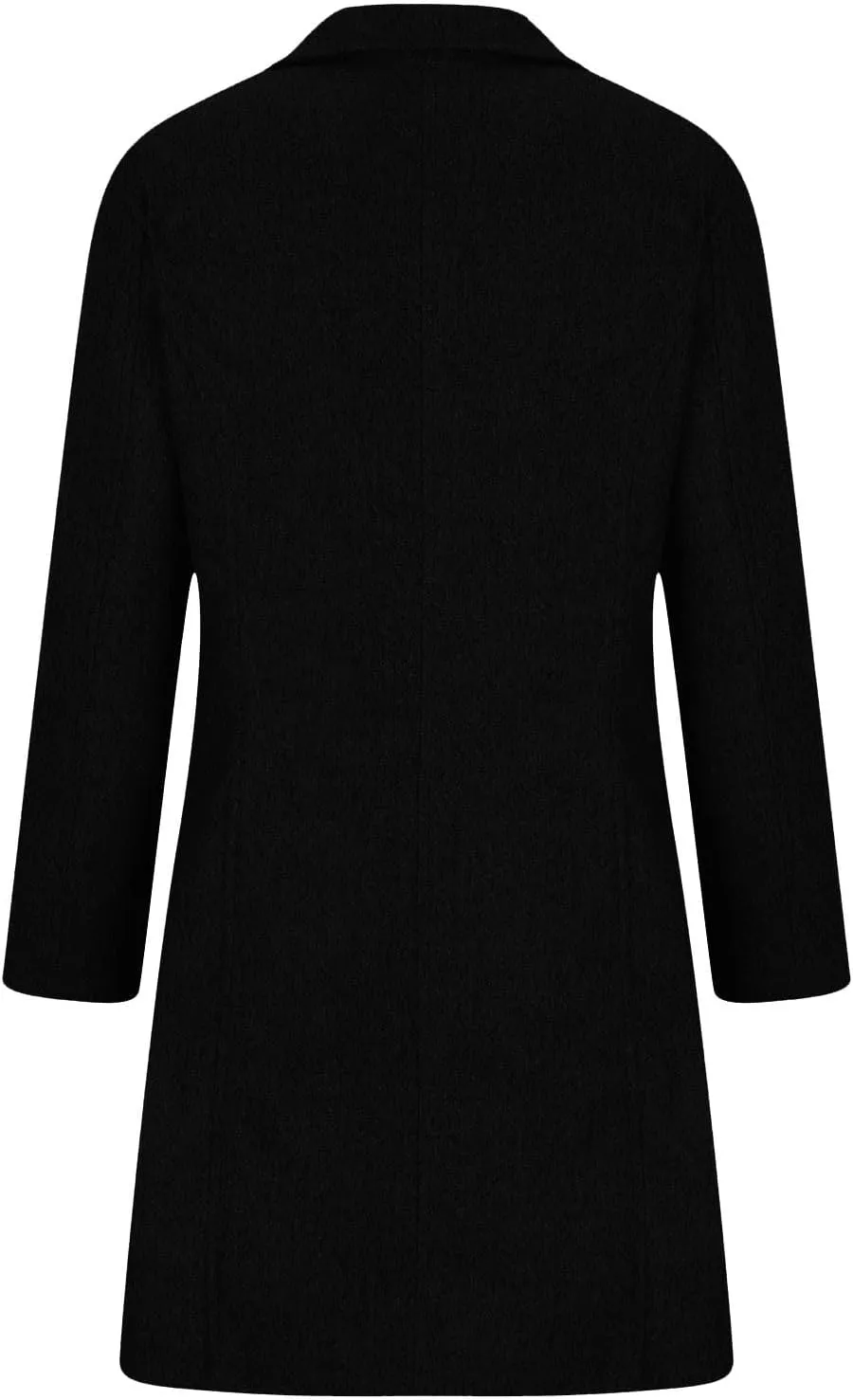 Wool Pea Coats for Women Winter Casual Thicken Wool Blend Stand Collar Single Breasted Pea Coat with Pockets