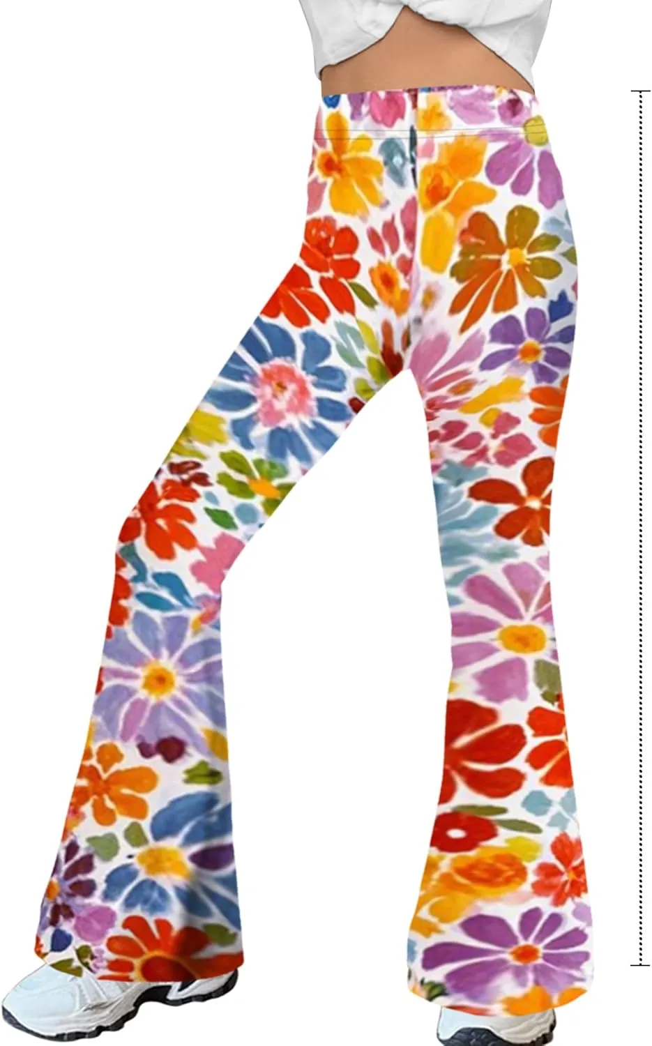 WSPLYSPJY Women's Print Stretch Bell Bottom Flare Palazzo Pants Trousers