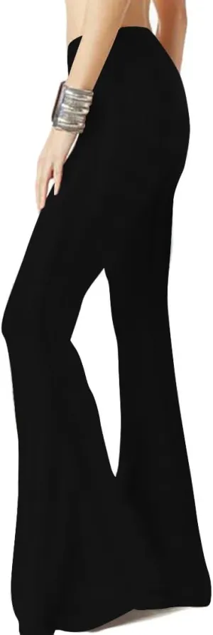 WSPLYSPJY Women's Print Stretch Bell Bottom Flare Palazzo Pants Trousers