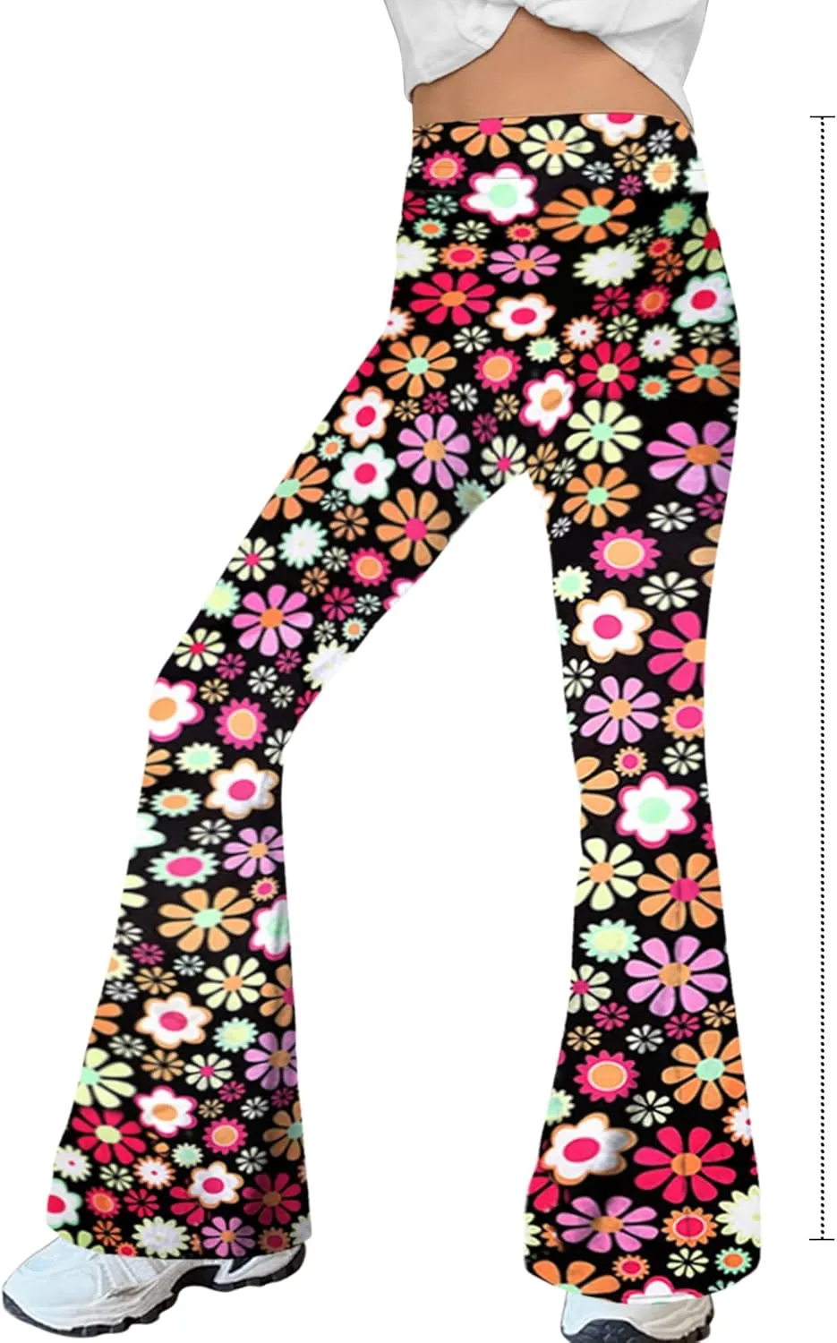 WSPLYSPJY Women's Print Stretch Bell Bottom Flare Palazzo Pants Trousers