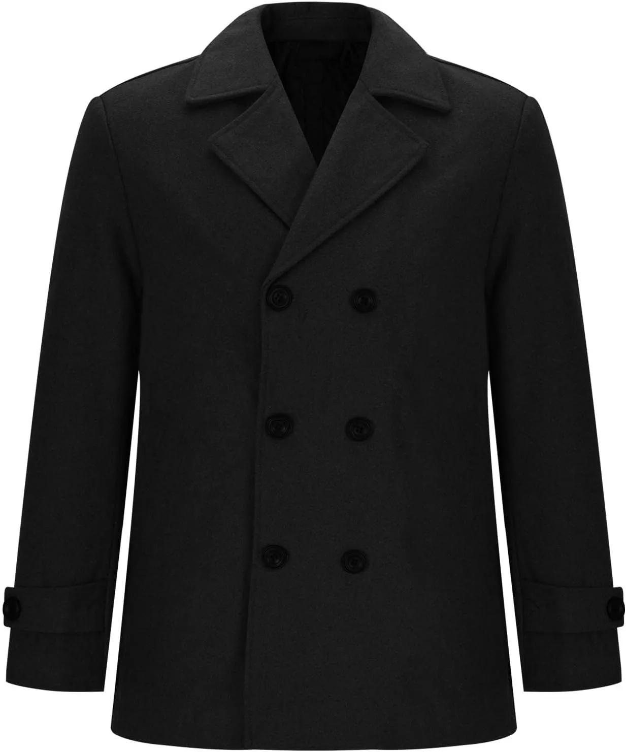 Xiaojmake Men's Winter Coat Wool Blend Trench Peacoat Classic Notched Collar Overcoat Slim Fit Woolen Double Breasted Jackets