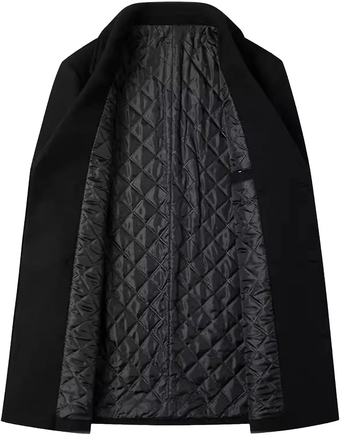 Xiaojmake Men's Winter Coat Wool Blend Trench Peacoat Classic Notched Collar Overcoat Slim Fit Woolen Double Breasted Jackets