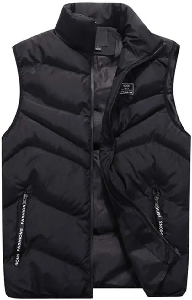 Ymosrh Mens Down Vest Casual Lightweight Puffer Vests Stand Collar Sleeveless Jacket Fall Winter Outdoor Warm Coat, M-4XL