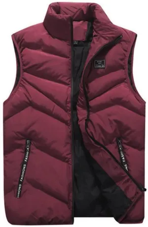 Ymosrh Mens Down Vest Casual Lightweight Puffer Vests Stand Collar Sleeveless Jacket Fall Winter Outdoor Warm Coat, M-4XL
