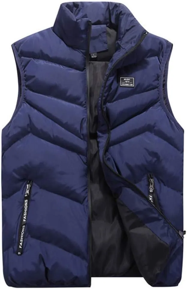 Ymosrh Mens Down Vest Casual Lightweight Puffer Vests Stand Collar Sleeveless Jacket Fall Winter Outdoor Warm Coat, M-4XL