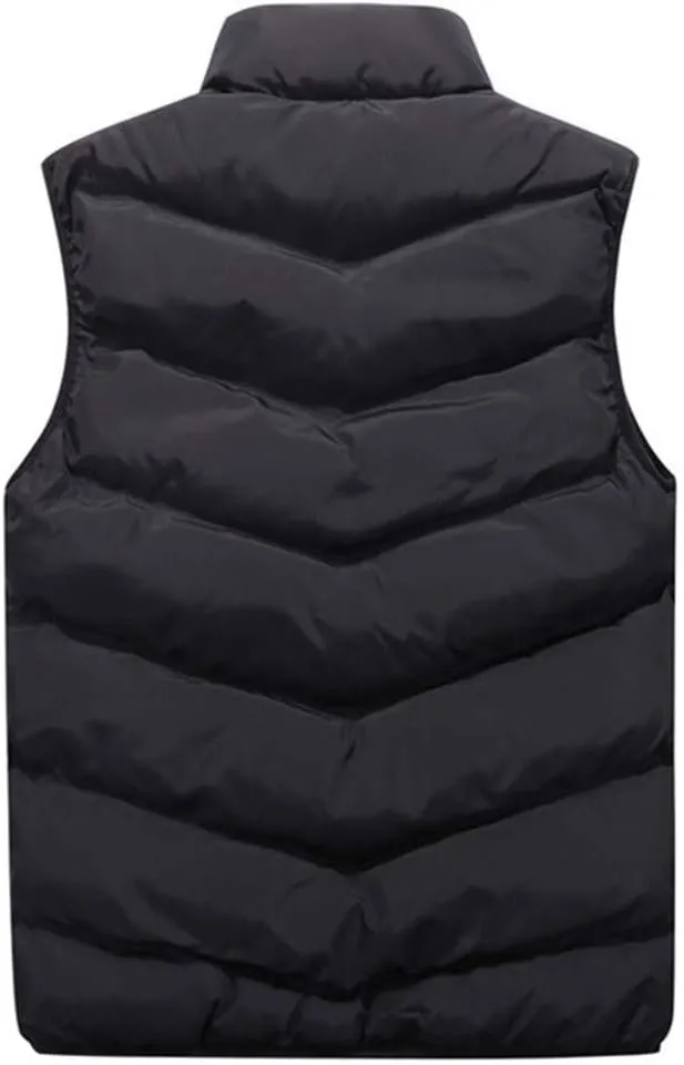 Ymosrh Mens Down Vest Casual Lightweight Puffer Vests Stand Collar Sleeveless Jacket Fall Winter Outdoor Warm Coat, M-4XL