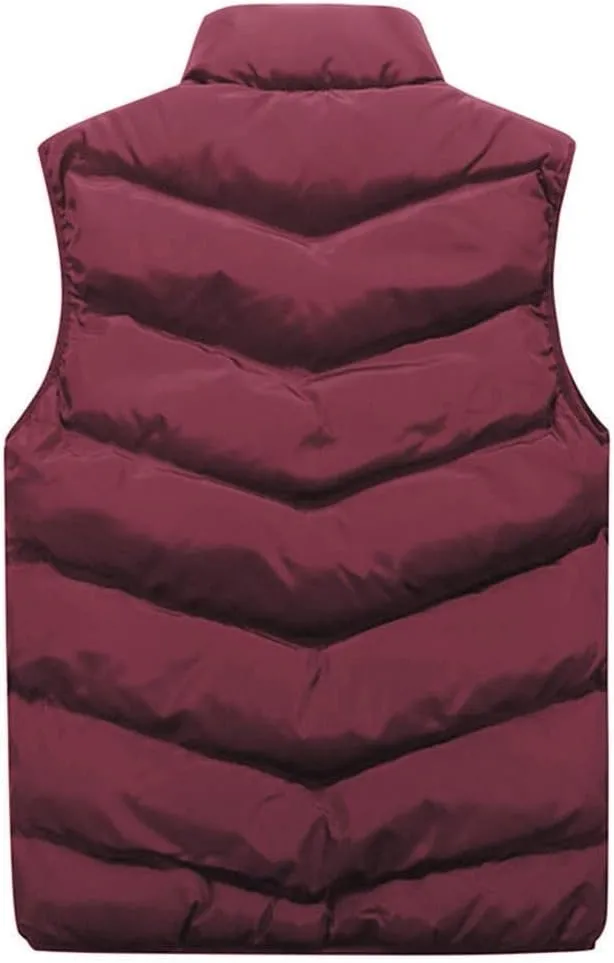 Ymosrh Mens Down Vest Casual Lightweight Puffer Vests Stand Collar Sleeveless Jacket Fall Winter Outdoor Warm Coat, M-4XL