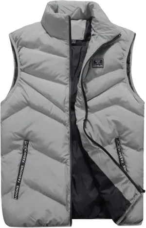 Ymosrh Men's Puffer Vest Outdoor Casual Stand Collar Vests for Padded Jacket Coat Vest Light, S-4XL