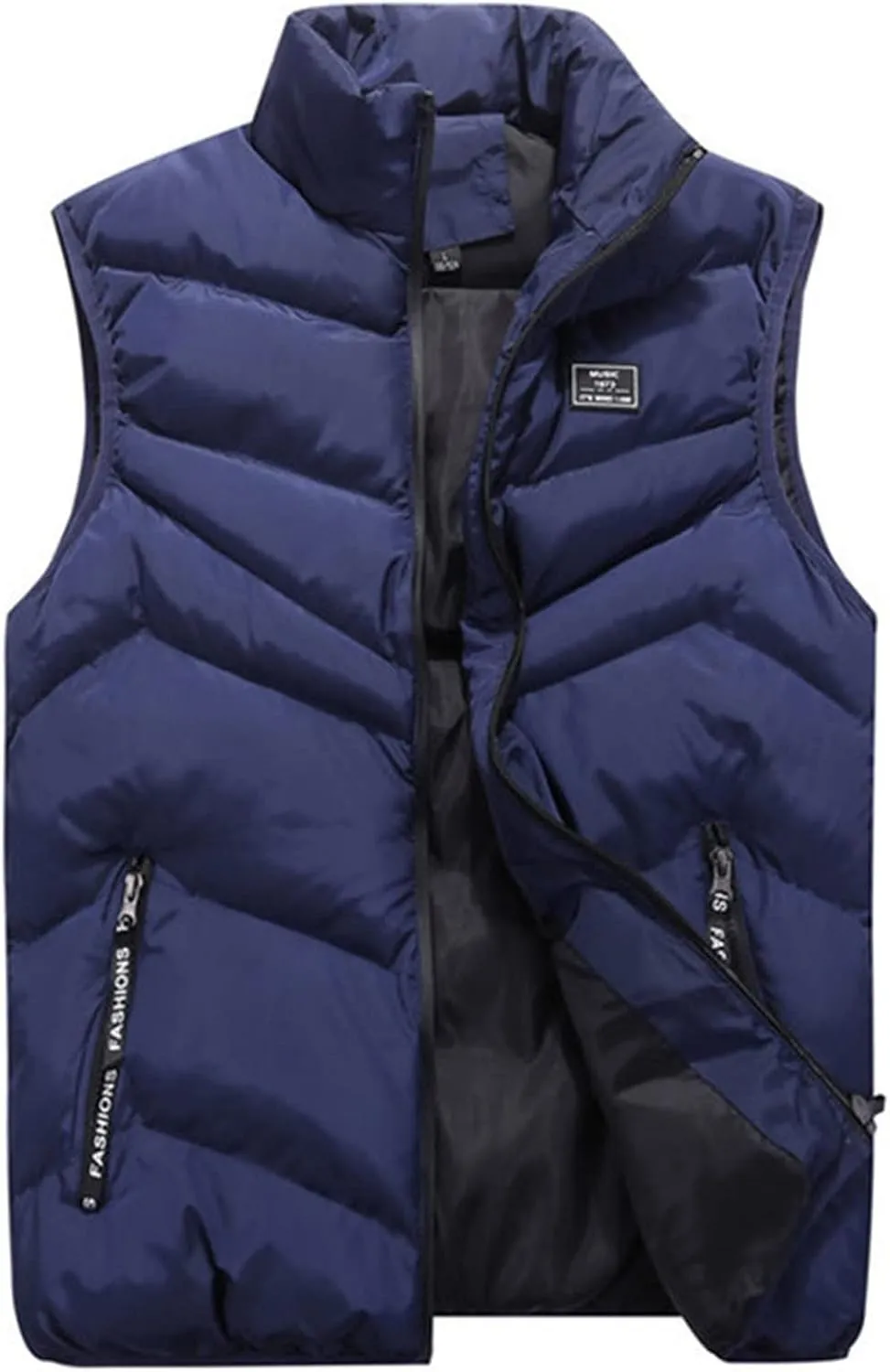 Ymosrh Men's Puffer Vest Outdoor Casual Stand Collar Vests for Padded Jacket Coat Vest Light, S-4XL