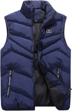 Ymosrh Men's Puffer Vest Outdoor Casual Stand Collar Vests for Padded Jacket Coat Vest Light, S-4XL