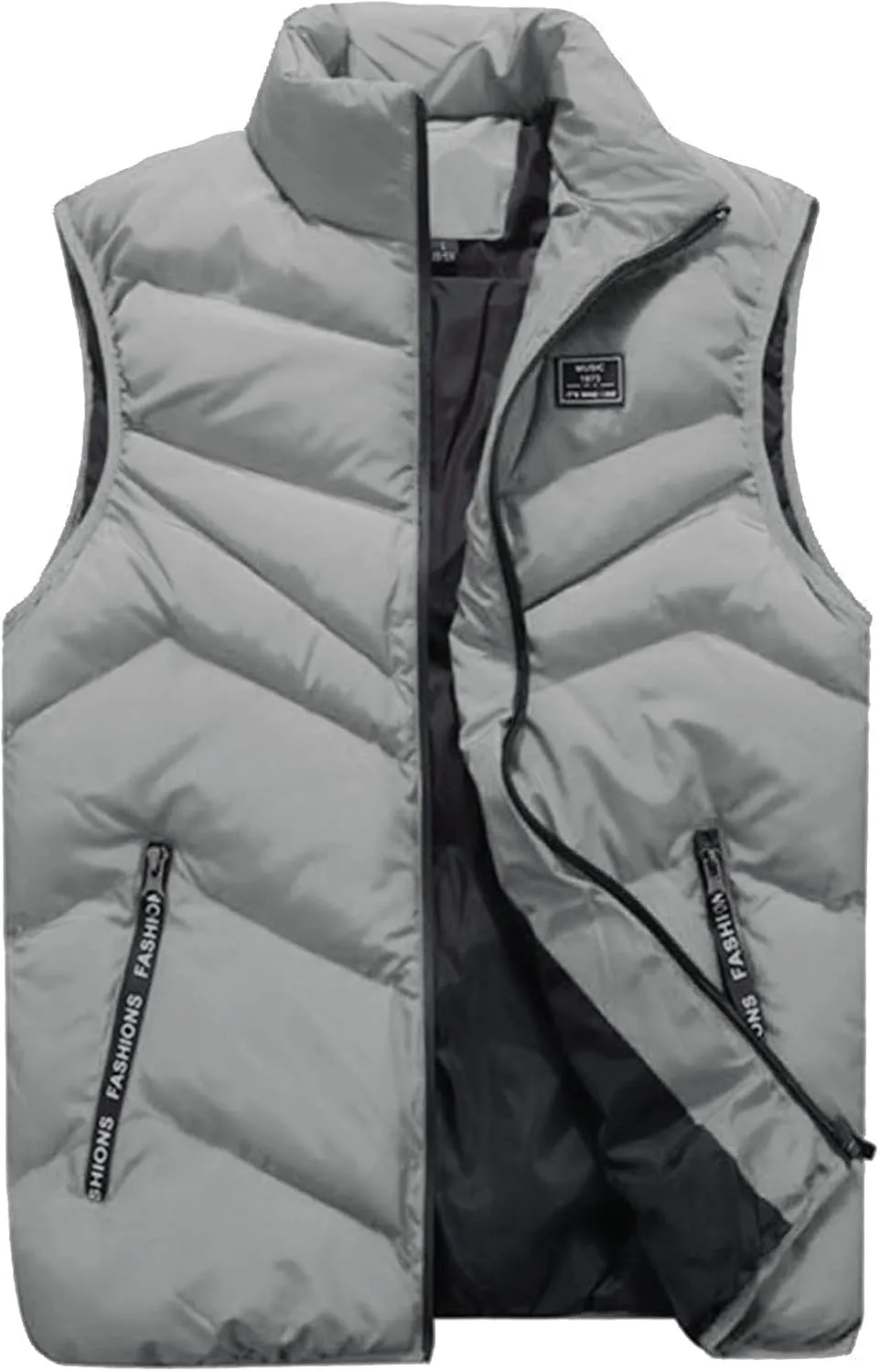 Ymosrh Men's Puffer Vest Outdoor Casual Stand Collar Vests for Padded Jacket Coat Vest Light, S-4XL