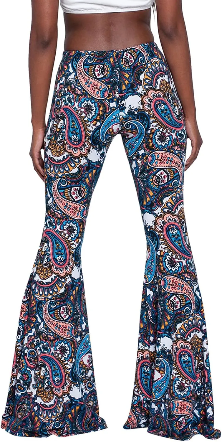 YUZIBAO Women's Flare Yoga Leggings High Waisted Boho Palazzo Wide Leg Pants Bell Bottoms
