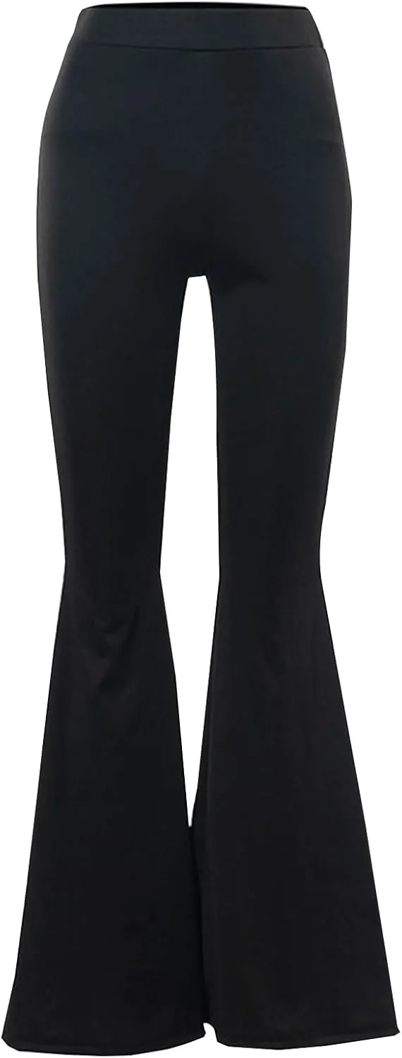 YUZIBAO Women's Flare Yoga Leggings High Waisted Boho Palazzo Wide Leg Pants Bell Bottoms