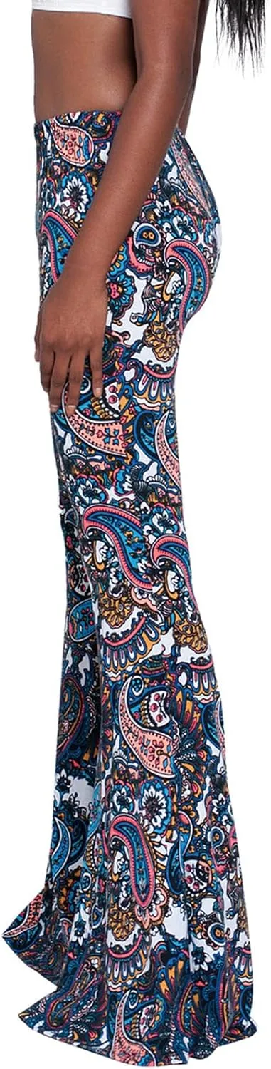 YUZIBAO Women's Flare Yoga Leggings High Waisted Boho Palazzo Wide Leg Pants Bell Bottoms