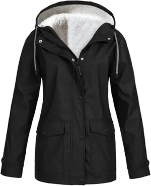 Zip Up Hoodies for Women Warm Fall Winter Fleece Jacket Casual Hooded Sweatshirts Thick Sherpa Lined Solid Coats