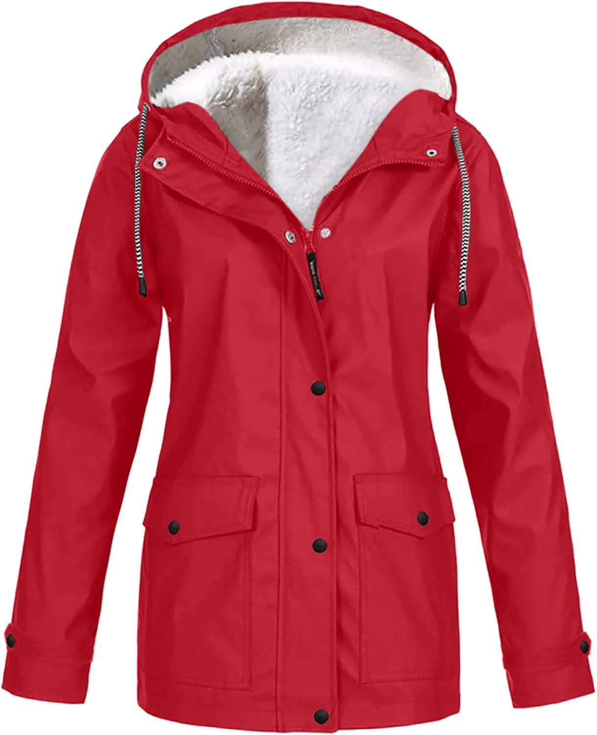 Zip Up Hoodies for Women Warm Fall Winter Fleece Jacket Casual Hooded Sweatshirts Thick Sherpa Lined Solid Coats