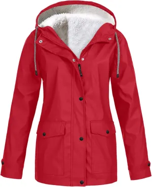 Zip Up Hoodies for Women Warm Fall Winter Fleece Jacket Casual Hooded Sweatshirts Thick Sherpa Lined Solid Coats
